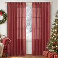 YoungsTex Red Linen Curtains 80 Inch Length by YoungsTex