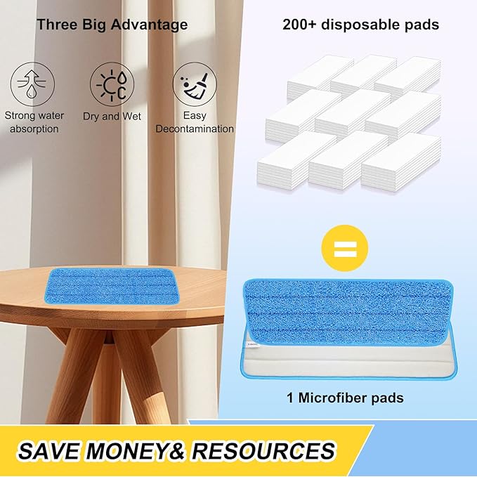 16.5 inch Reusable Mop Pads Microfiber Spray Mop Replacement Heads - Image 7