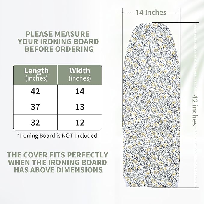 Seiritex Over The Door Ironing Board Cover 14 x 42 inch, Thick Padding and Heat - Image 4