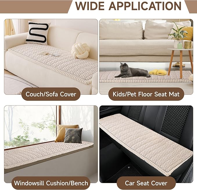 OTOB Couch Cover for Dogs Washable, Non Slip Plush Fuzzy Sofa Covers for 3 - Image 7