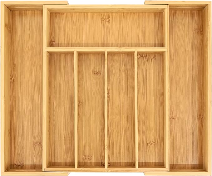 VaeFae Bamboo Drawer Organizer, Expandable Silverware Drawer Organizer by VaeFaeDirect