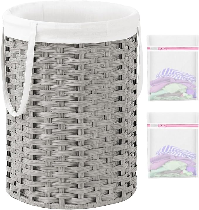 Laundry Hamper Laundry Basket Round 19.0 Gal Handwoven Rattan Laundry Basket by SETVSON