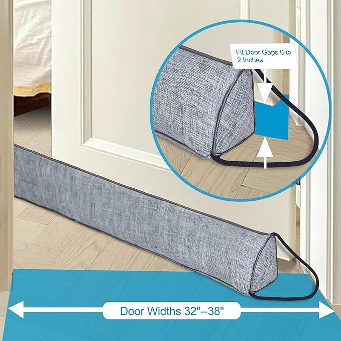 QUOLIX Triangle Under-Door Draft Stopper, 38 Inch Noise Blocker, Weighted - Image 2