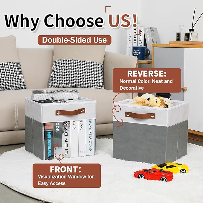 HNZIGE 11x11 Cube Storage Bins for Cube Organizer, Collapsible Decorative - Image 5