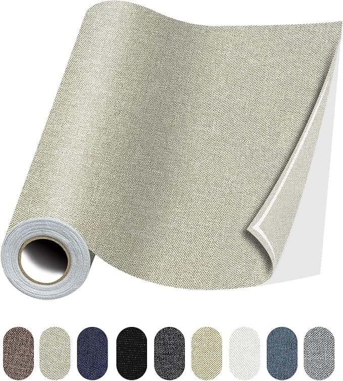 Fabric Repair Patches, 17X158 Inch Linen Repair Tape Self-Adhesive Fabric by Lifeshoon