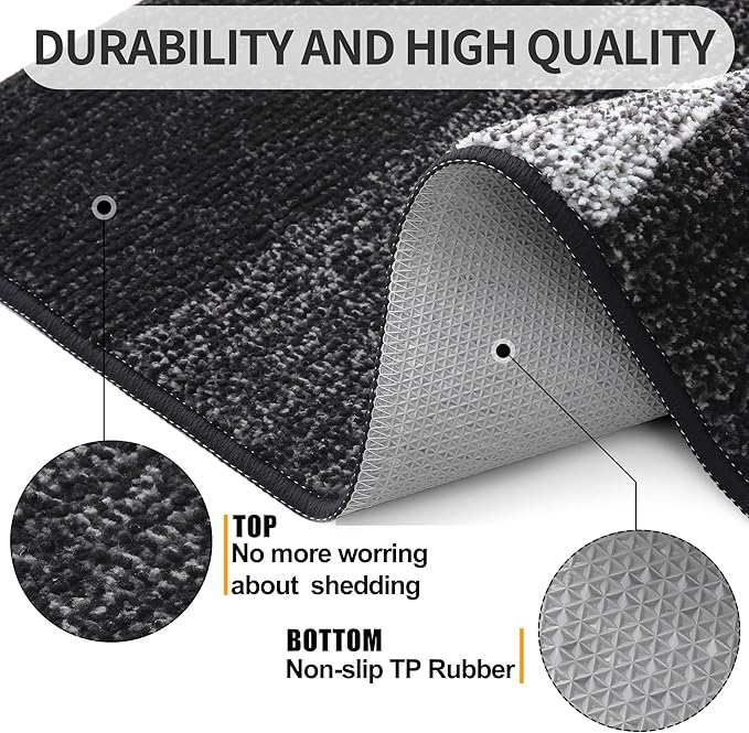 Kitinjoy Indoor Outdoor Door Mat, 24x16 Non-Slip Absorbent Dirt Trapper - Image 3