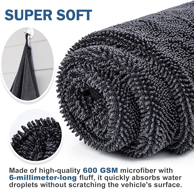 Navona 5-Pack 600GSM Professional Microfiber Car Drying Towels - Image 4