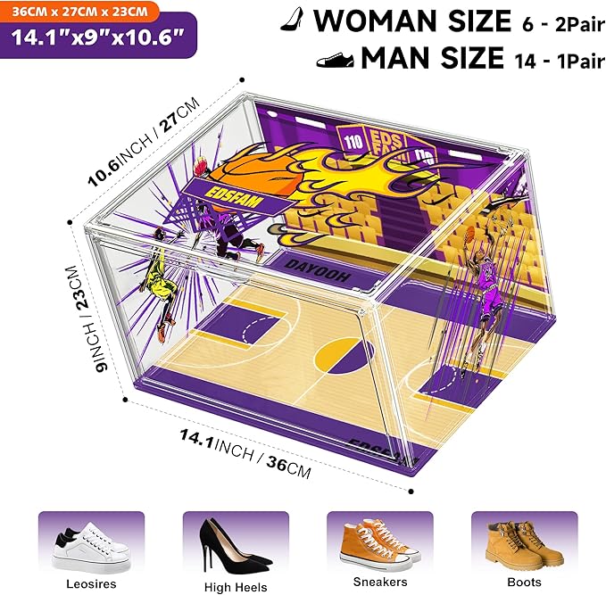 Acrylic Shoe Box Clear Plastic Stackable Storage Boxes - Image 2