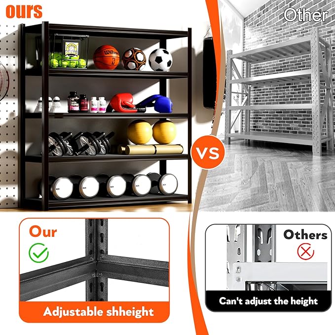 48.2" W Garage Shelving 3000LBS Storage Shelves Heavy Duty Garage Storage - Image 5