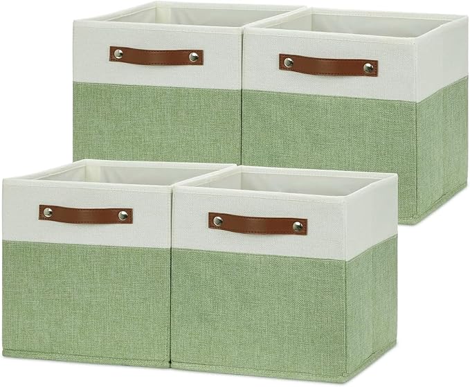 HNZIGE Fabric 11x11 Cube Storage Bins, Foldable Storage Cube Bin Baskets - Image 9