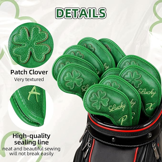 Golf Headcovers Golf Club Head Covers Four Leaf Clover Good Luck Charm - Image 2