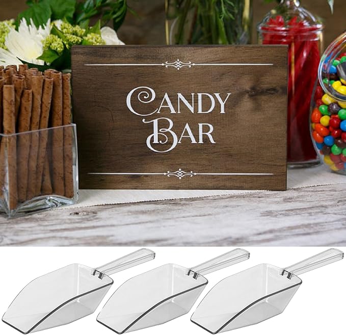 Clear Plastic Acrylic Scoops 12 Pcs | 6.5” Medium Kitchen Scoop | Wedding - Image 5