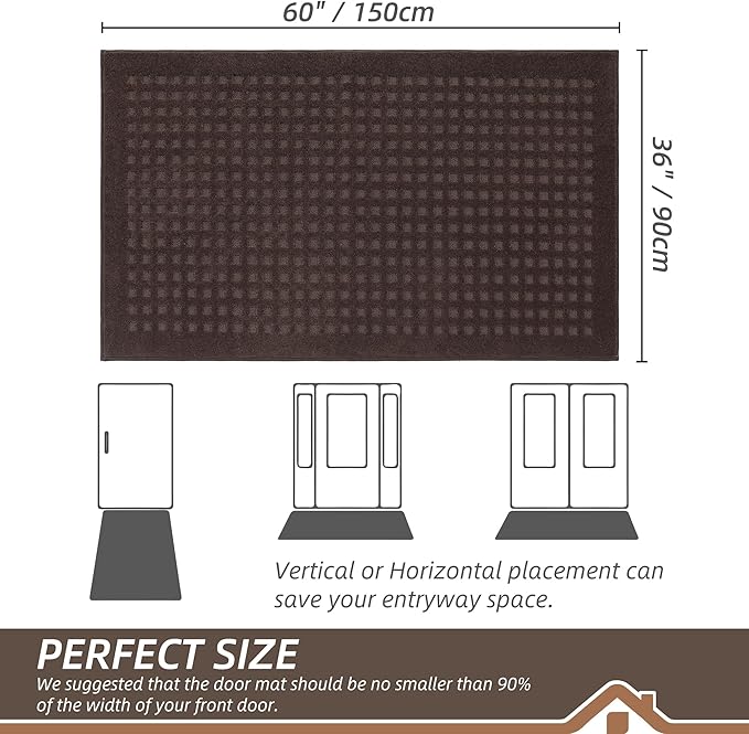 BEQHAUSE Waffle Door Mats Indoor 36"x60", Dog Mat - Image 2