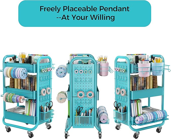DESIGNA 3-Tier Utility Storage Rolling Cart - Image 3