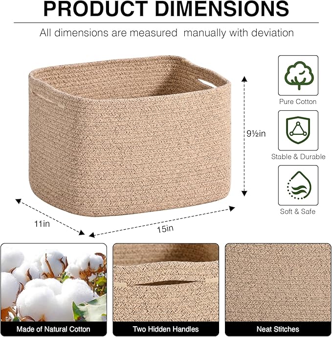 Woven Cotton Rope Storage Basket - Image 2