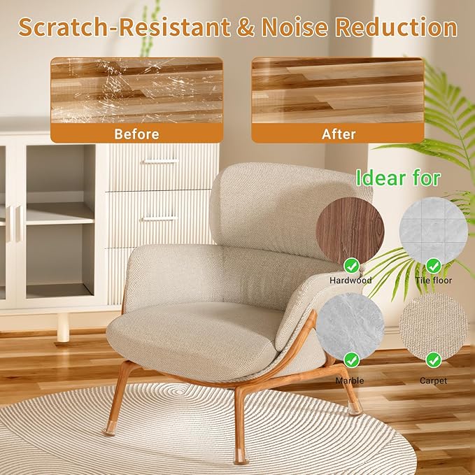 Meldel 24 PCS Silicone Chair Leg Floor Protectors Extra Small Rubber Felt - Image 3