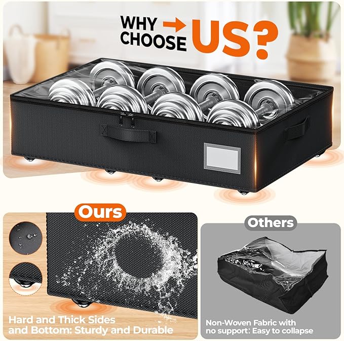 Underbed Storage with Wheels, 2 Pack Under Bed Storage Containers with Clear - Image 6