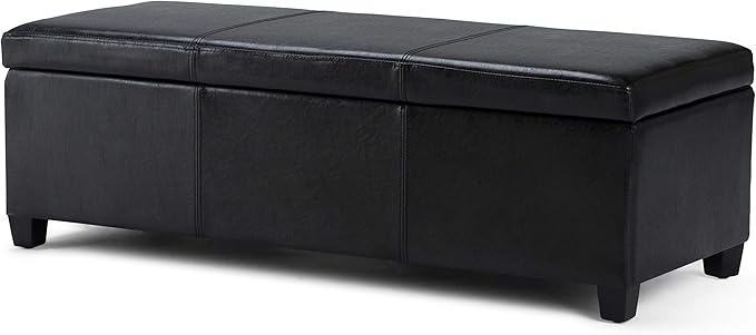 SIMPLIHOME Avalon 48 inch Wide Contemporary Rectangle Storage Ottoman Bench in - Image 10