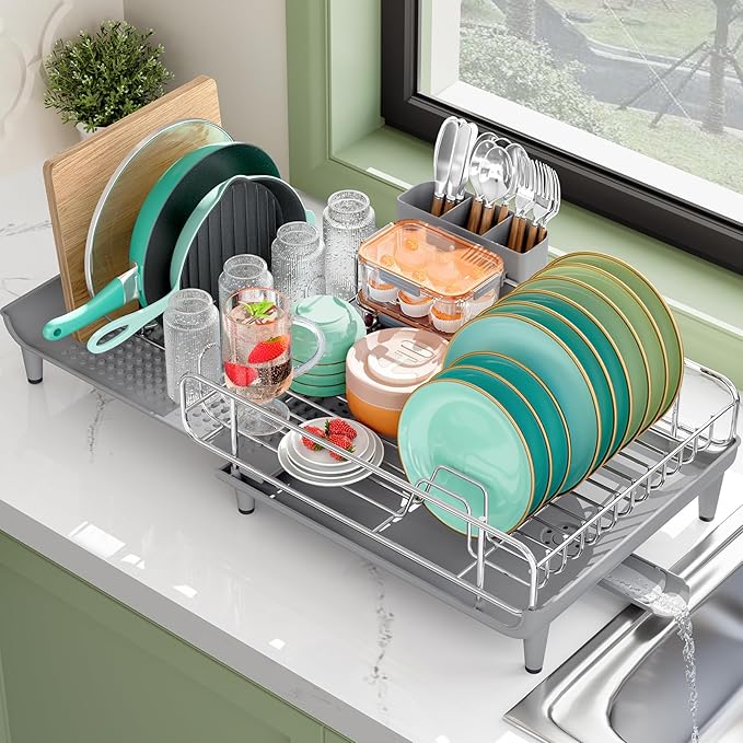 Expandable Dish Drying Rack, Foldable Dish Rack by Urackify