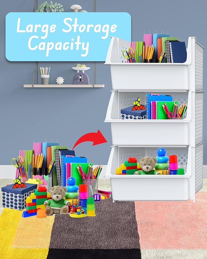 Skywin TidyFriend Plastic Stackable Storage Bins - Image 3