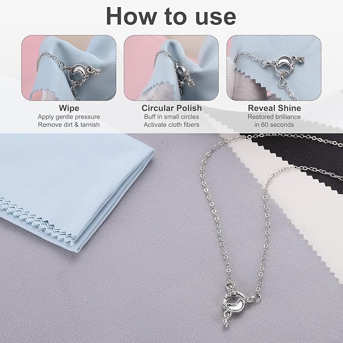 MECCANIXITY Jewelry Polishing Cloth 11.8x11.8 Inch Silver Polish Cleaning - Image 5