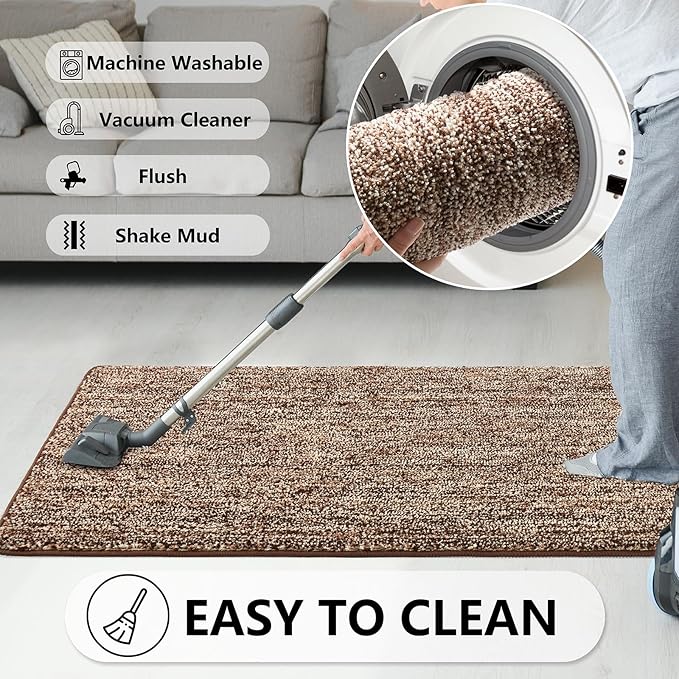 REFETONE Indoor Doormat, Front Door Mat 20"x32" Absorbent Rubber Backing Non - Image 6