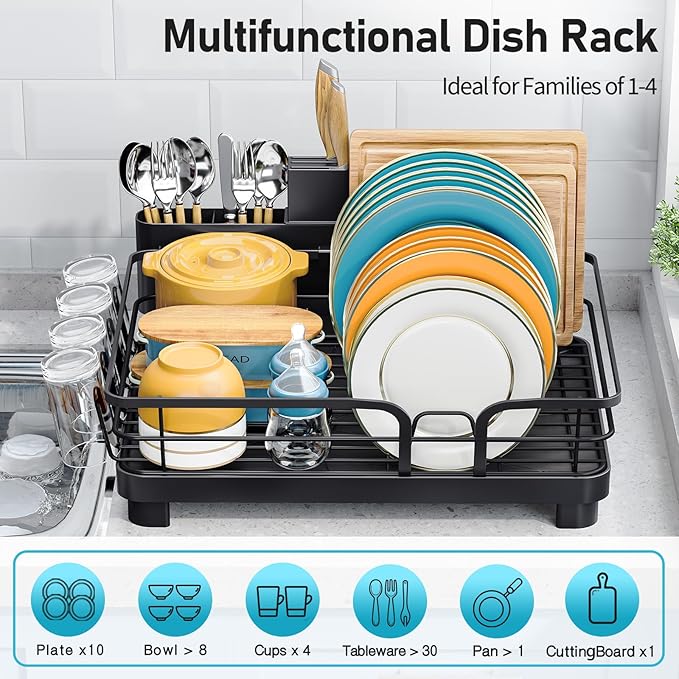 Dish Drying Rack for Kitchen Counter, Kitchen Dish Rack, Sink Dishes Strainer - Image 2