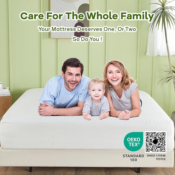 Premium Tencel California King Mattress Protector Cover in White, Natural and - Image 9