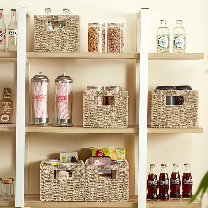 Seagrass Wicker Basket, Decorative Woven Baskets - Image 3