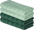 Artoid Mode Checkered Designed Cotton Dark Green Terry Kitchen Dish Towels by ArtoidMode