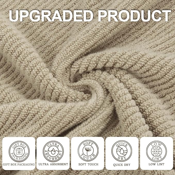 VOOVA & MOVAS Bath Towels Set of 4, Large 30" x 56" - Image 2