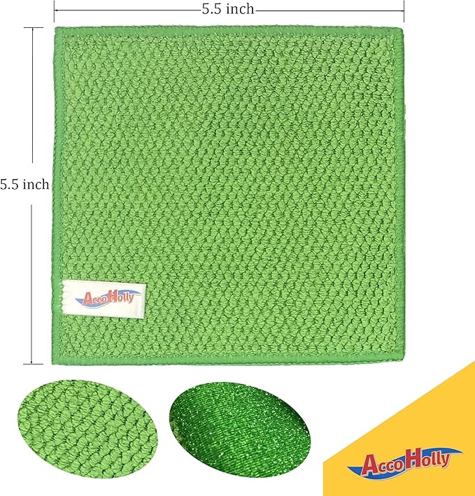 12 Pack Microfiber Scrub Dish Cleaning Cloth, Non-Scratch, Reusable & Durable - Image 6