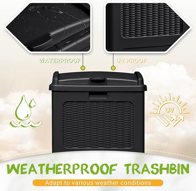 YESHOMY 4 Pack Outdoor Trash Can - Image 3