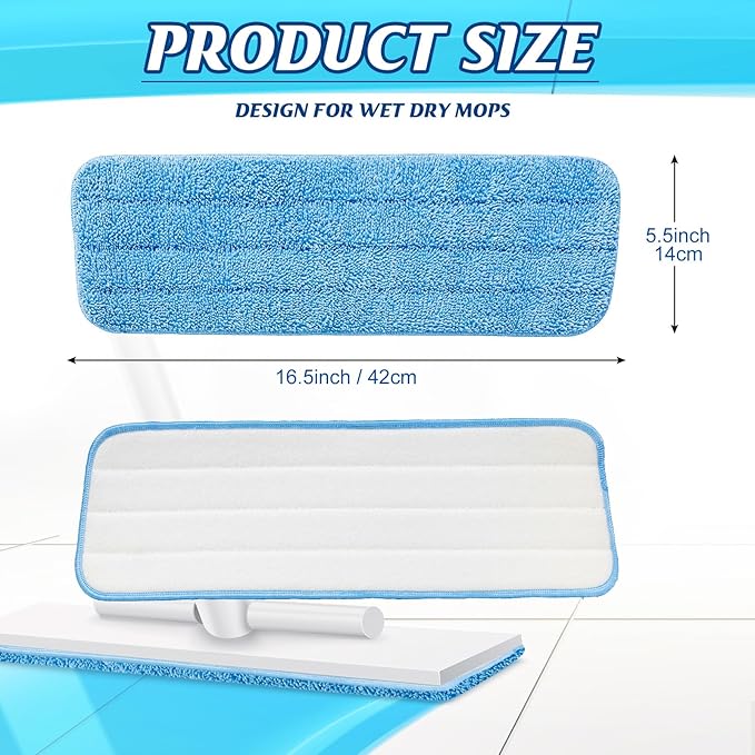24 Pack Microfiber Mop Pad, Spray Mop Replacement Heads - Image 2
