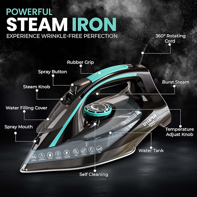 Utopia Home Steam Iron for Clothes - Image 2