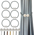 Hion Magnetic Curtain Tiebacks Gray Blue 6 Pack, Curtain Tiebacks Buckles by Hion