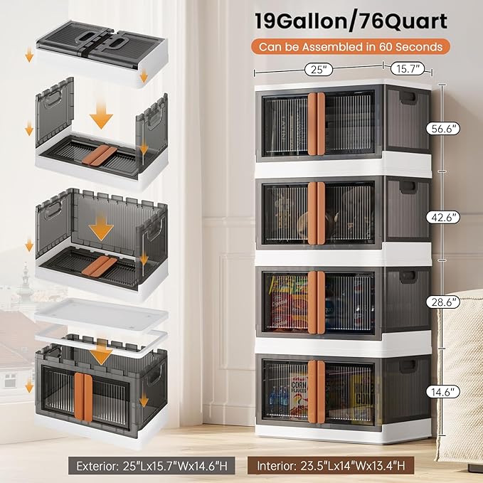 19Gal Collapsible Storage Bins - Image 3