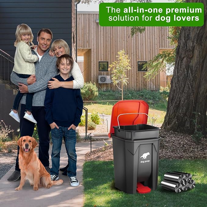 Dog Poop Trash Can Outside, 20L/5Gallon Dog Waste Trash Can - Image 7