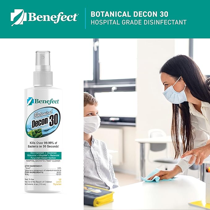 Benefect Botanical Decon 30 Disinfectant Cleaner, 4 oz. Spray Bottle, Light - Image 2