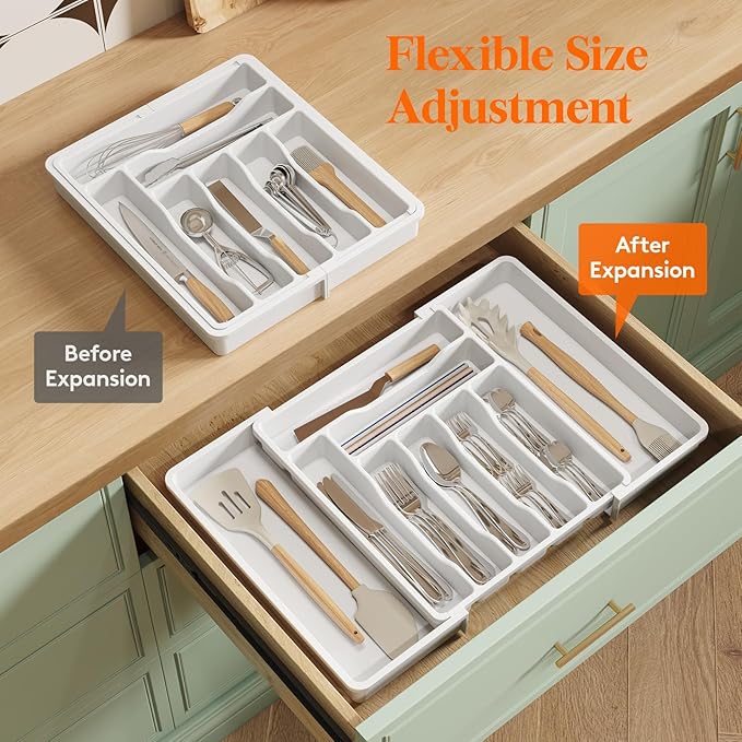 Lifewit Silverware Drawer Organizer, Expandable Utensil Organizer - Image 6