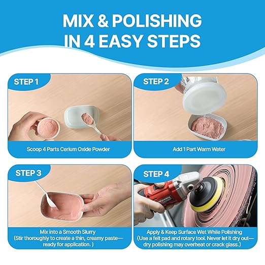 4.94 oz Cerium Oxide Glass Polishing – Premium Windshield Glass Scratch Remover - Image 7