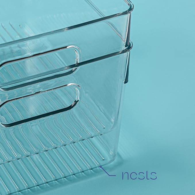 Plastic Food Storage 4 Pack Clear Container Bin - Image 4