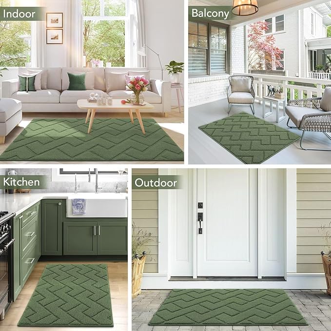 hicorfe Front Door Mat Outside Entrance, Stain and Fade Resistant, Non Slip - Image 2