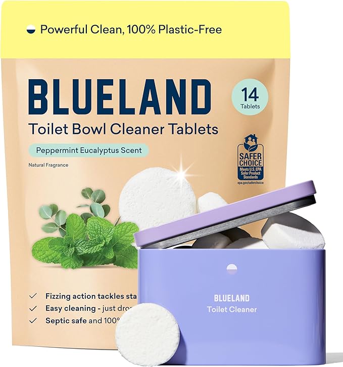 BLUELAND Toilet Bowl Cleaner Tablets, Starter Set, Peppermint Eucalyptus by BLUELAND