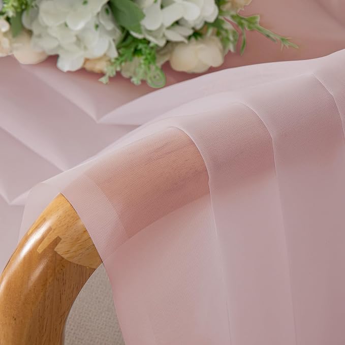 Chyhomenyc Sheer Curtains 36 inch Length 2 Panels, Light Filtering Voile Rod - Image 8