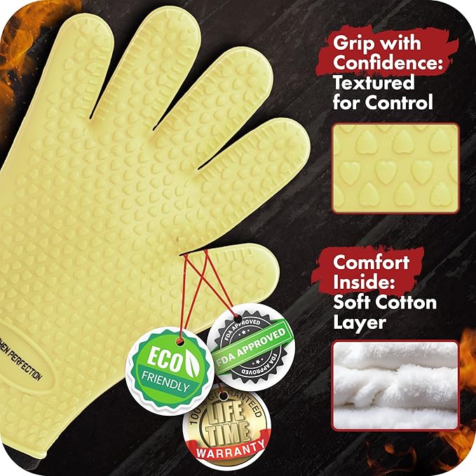 KITCHEN PERFECTION XL Silicone Smoker Oven Gloves - Image 2