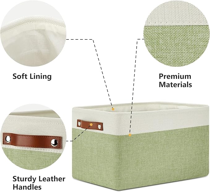 DULLEMELO Fabric Storage Bins for Laundry, Foldable Storage Baskets for Shelves - Image 3