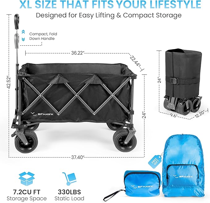 36" Collapsible Wagon Cart - Image 3