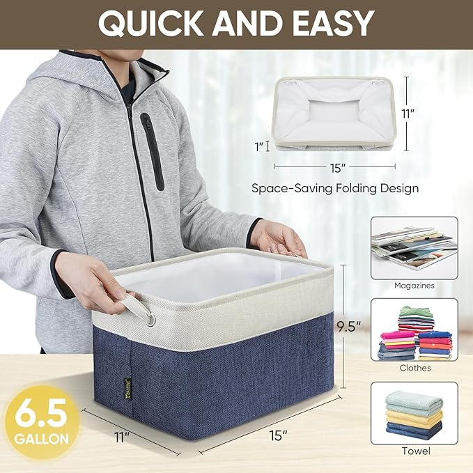 BALEINE 1 Pack Fabric Storage Bins - Image 4