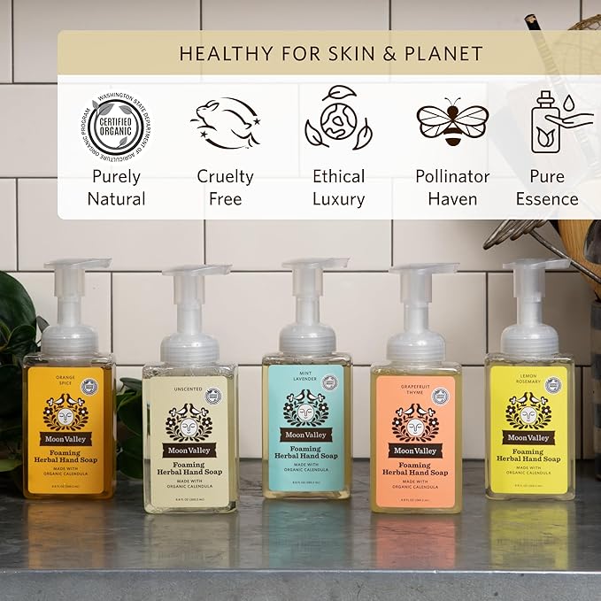 Moon Valley Herbal Foaming Hand Soap, Unscented Two Pack, Recyclable Bottle - Image 5